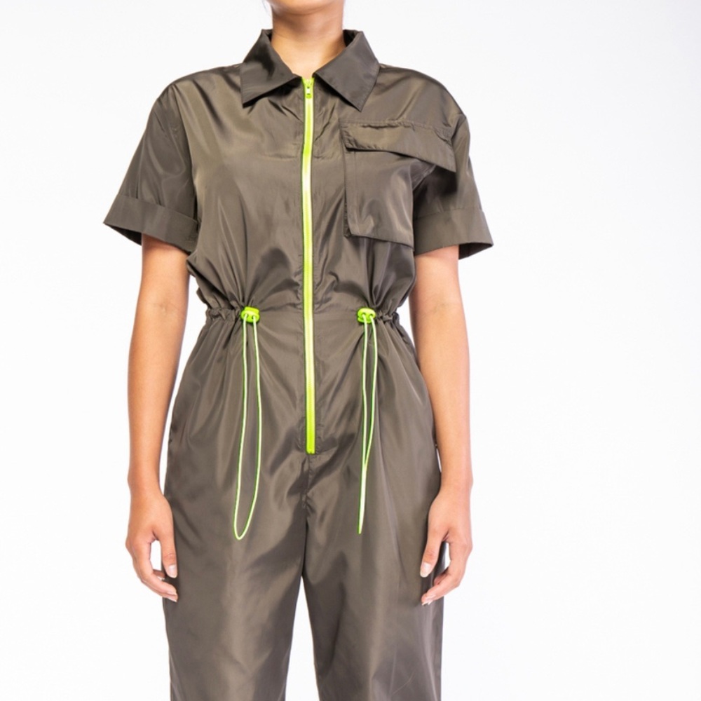 Parachute JumpSuit with Neon Pull Strings